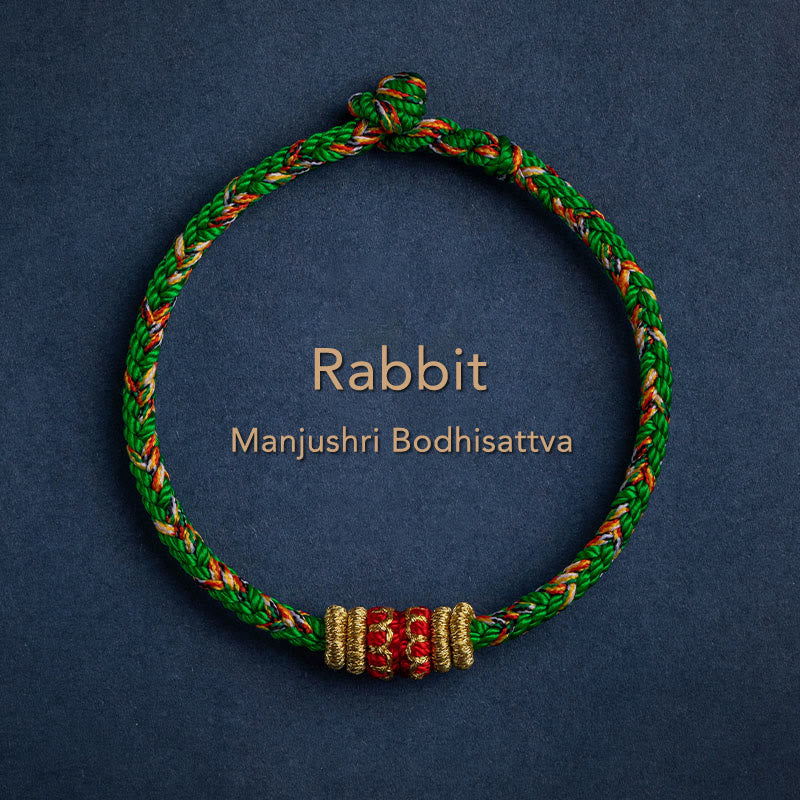 Handmade Chinese Zodiac Natal Buddha Luck Strength Braided String Bracelet - 2025's Top Trend