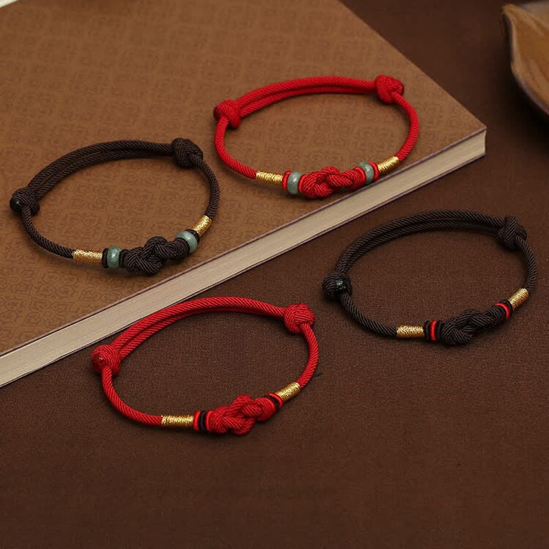 2025 Red String Jade Luck Fortune Knot Braided Couple Bracelet