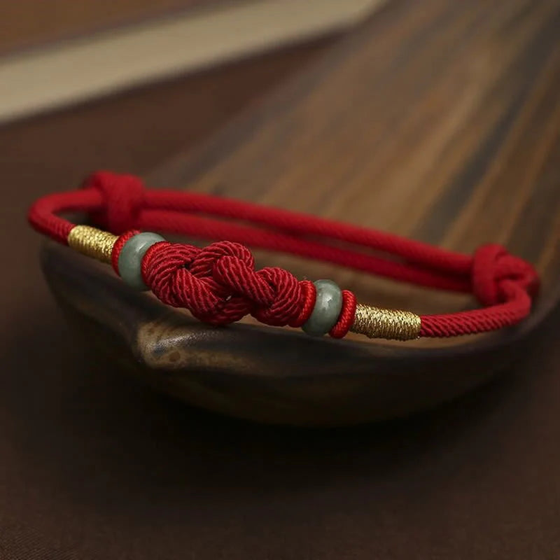 2025 Red String Jade Luck Fortune Knot Braided Couple Bracelet