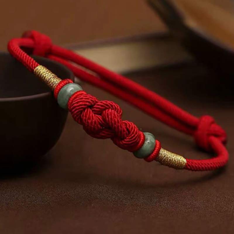 2025 Red String Jade Luck Fortune Knot Braided Couple Bracelet