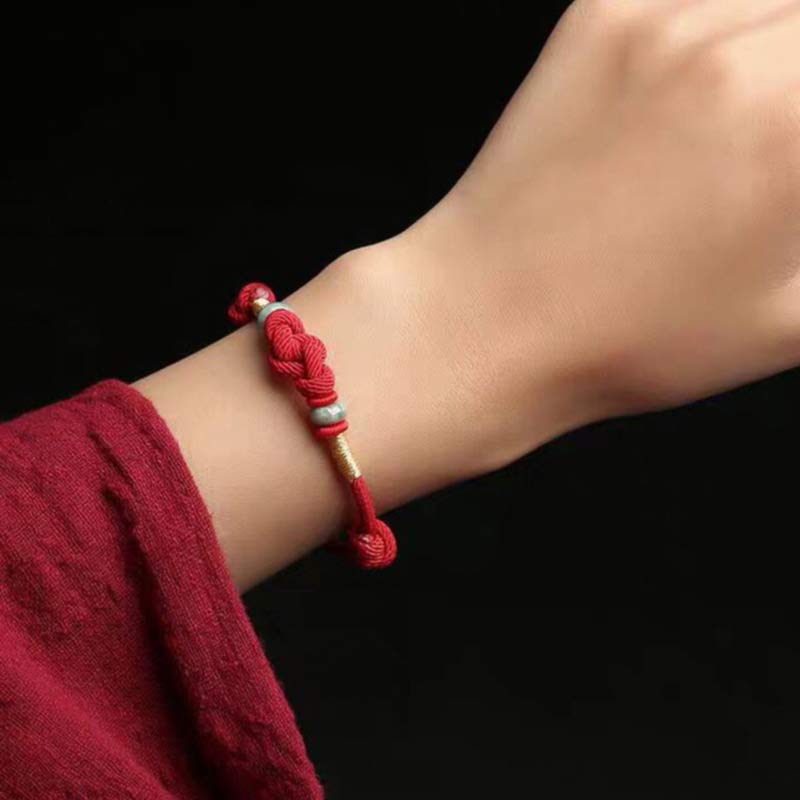 2025 Red String Jade Luck Fortune Knot Braided Couple Bracelet