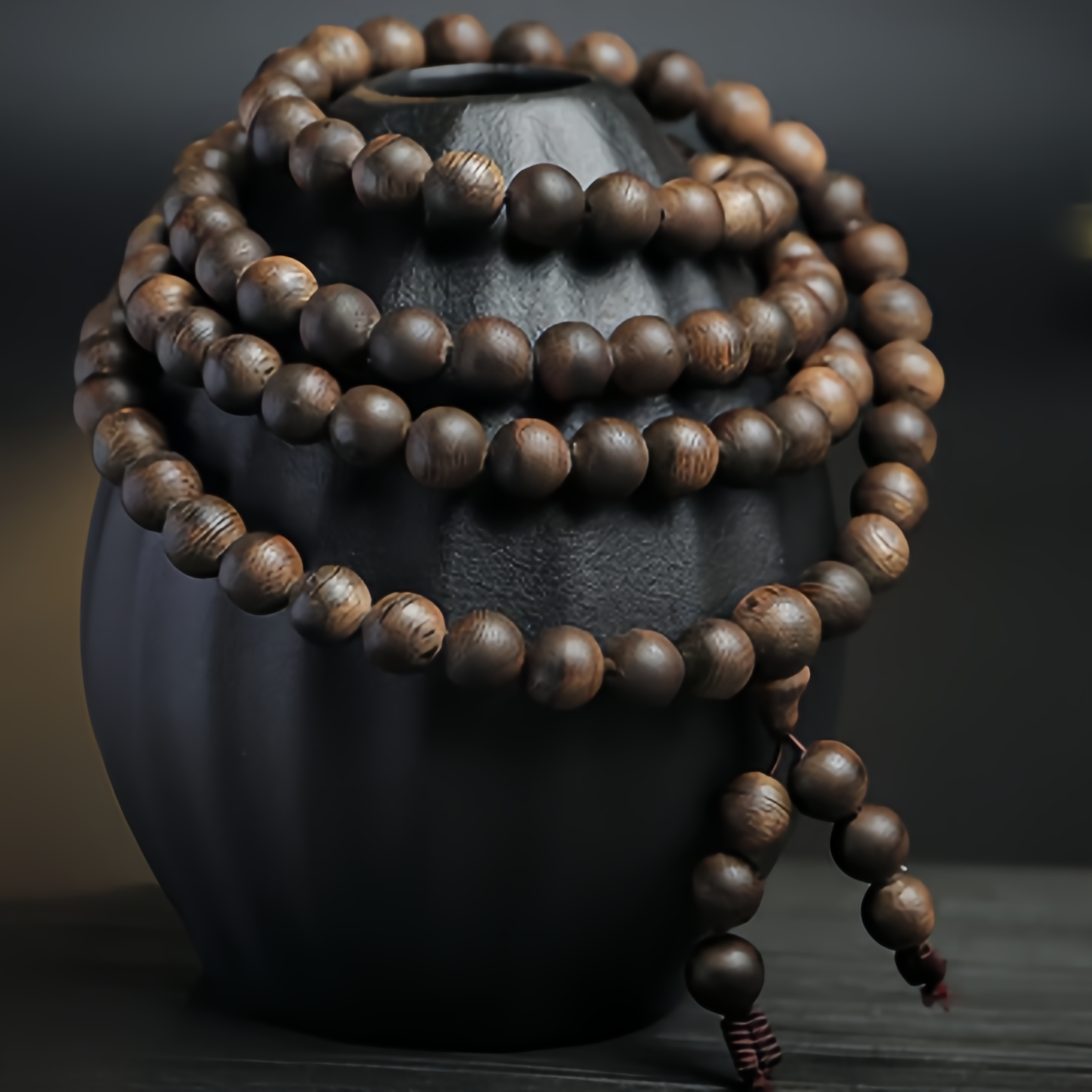 108 Mala Beads Agarwood Peace Strength Calm Bracelet