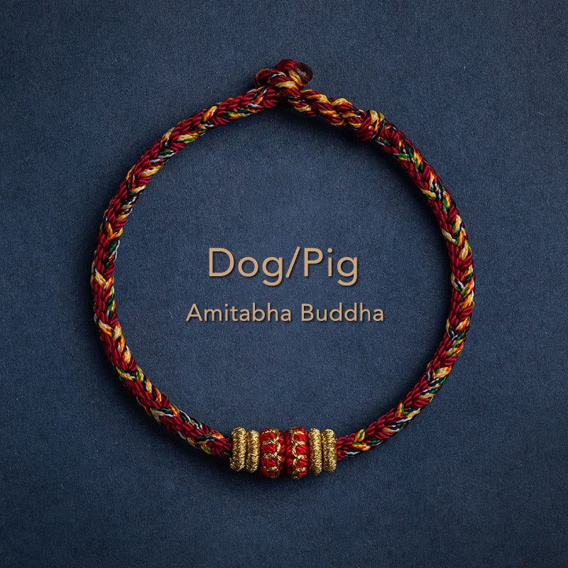 Handmade Chinese Zodiac Natal Buddha Luck Strength Braided String Bracelet - 2025's Top Trend