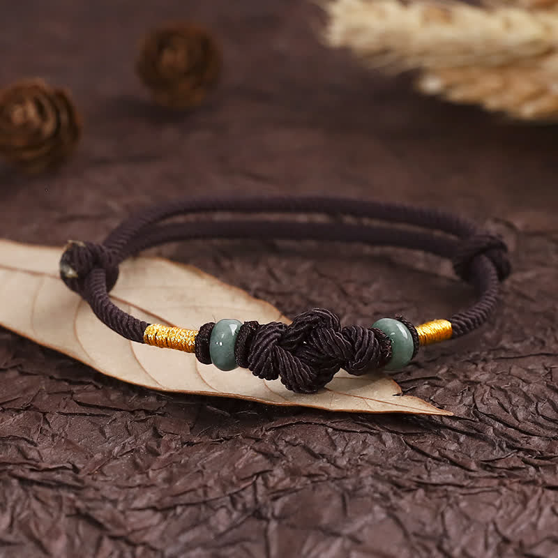 2025 Red String Jade Luck Fortune Knot Braided Couple Bracelet