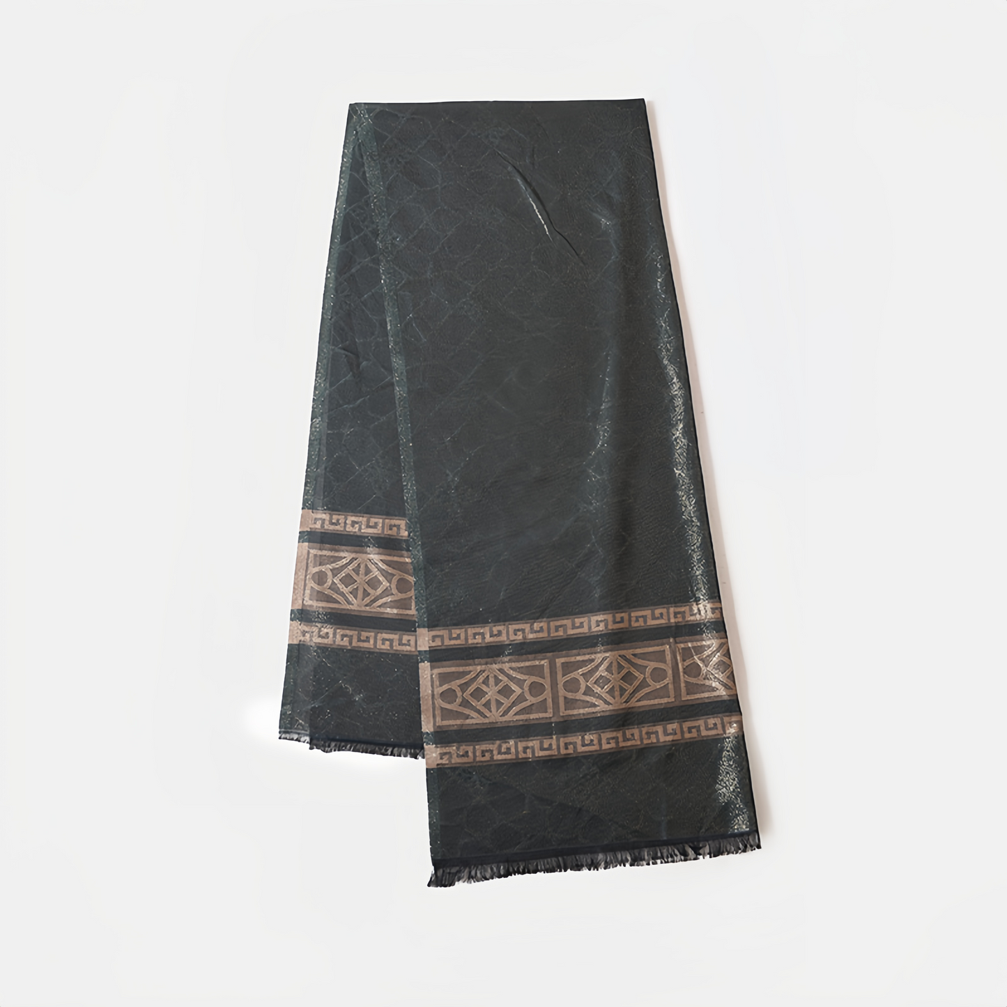 Boho Plaid Scarf - Lightweight UV Protection Silk Shawl for Women, Ethnic Head Cover