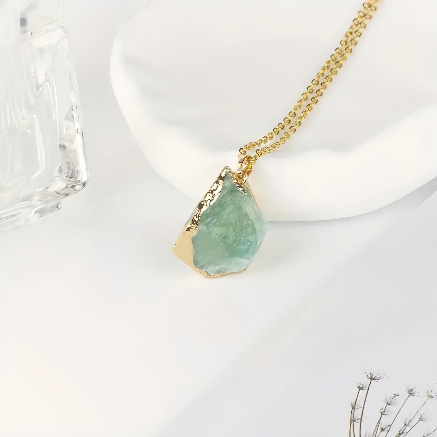 Handmade Natural Purple and Green Amethyst Crystal Necklace - Unique Fashion Jewelry