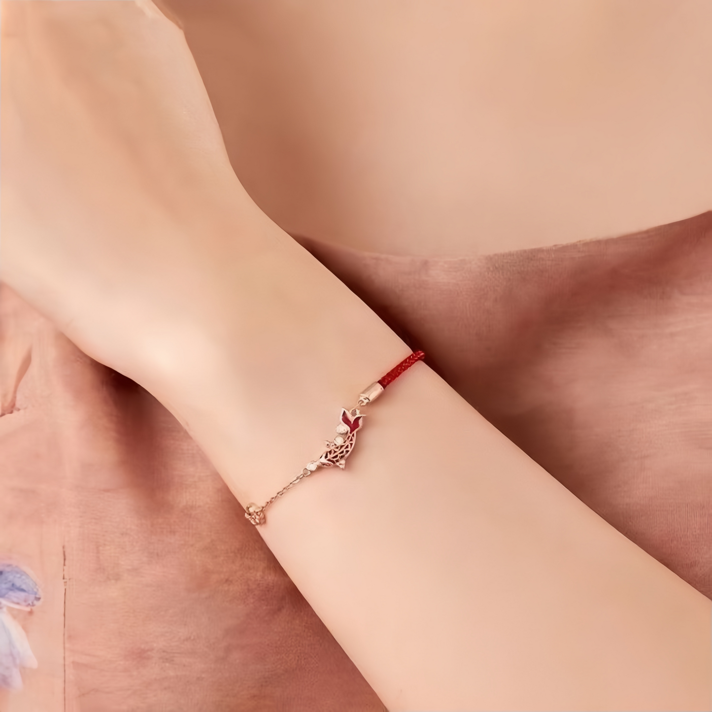 Koi Fish Ankle Bracelet for Zodiac Year – Red Cord Fortune Charm with S925 Silver Accents | Gifts for academic and career success