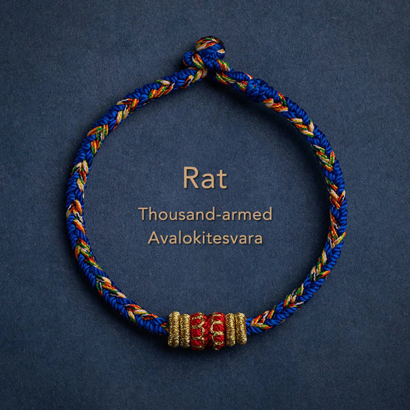 Handmade Chinese Zodiac Natal Buddha Luck Strength Braided String Bracelet - 2025's Top Trend