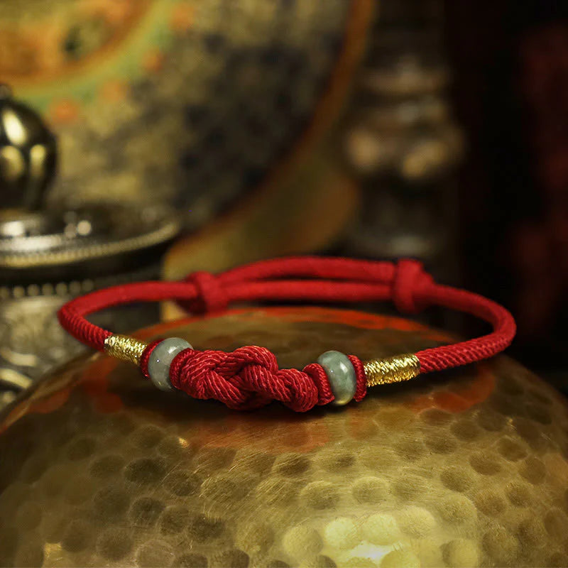 2025 Red String Jade Luck Fortune Knot Braided Couple Bracelet