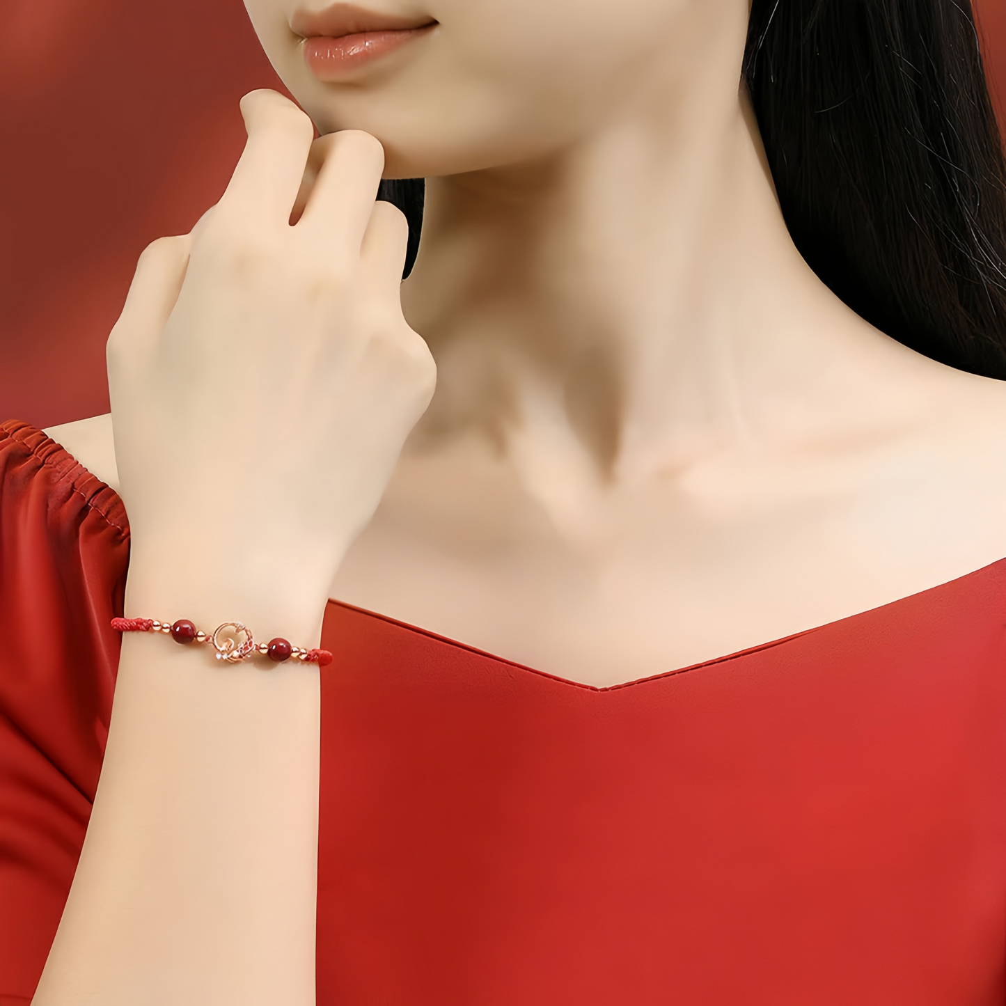 925 Sterling Silver Hetian Jade Cinnabar Koi Fish Year Of The Snake Protection Braided Bracelet