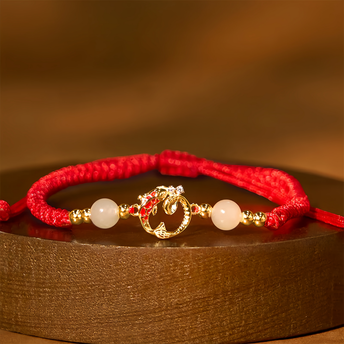 925 Sterling Silver Hetian Jade Cinnabar Koi Fish Year Of The Snake Protection Braided Bracelet