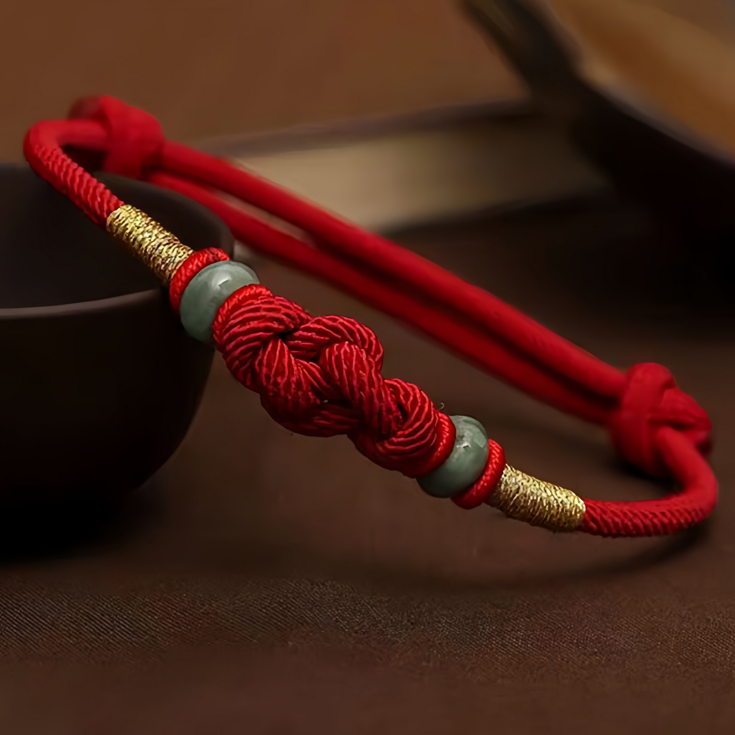 2025 Red String Jade Luck Fortune Knot Braided Couple Bracelet