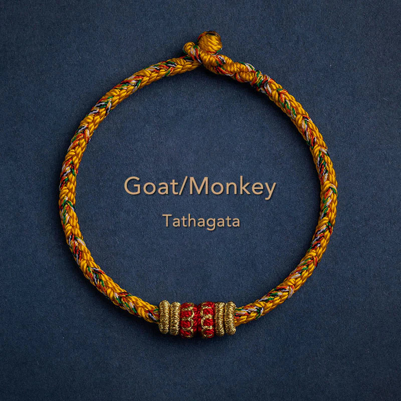 Handmade Chinese Zodiac Natal Buddha Luck Strength Braided String Bracelet - 2025's Top Trend