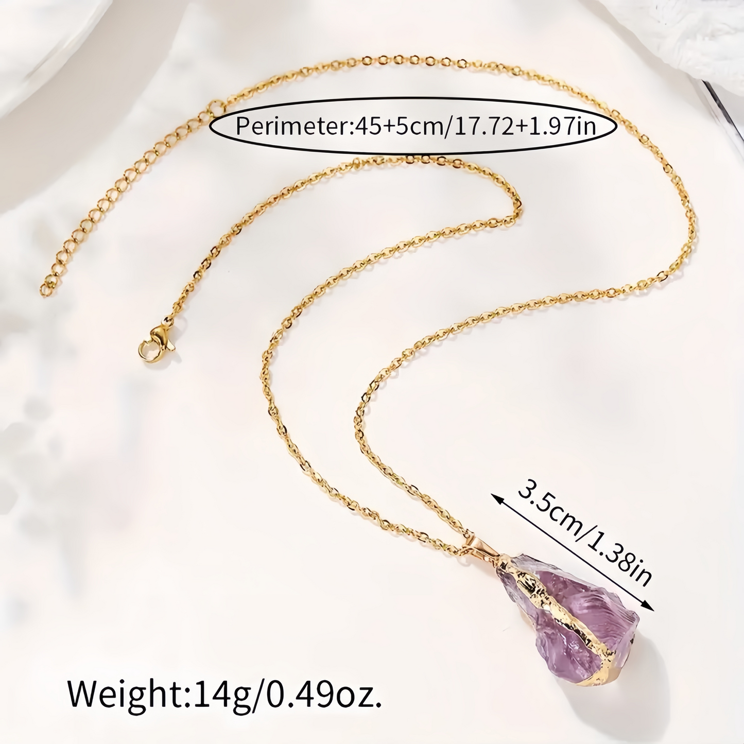 Handmade Natural Purple and Green Amethyst Crystal Necklace - Unique Fashion Jewelry