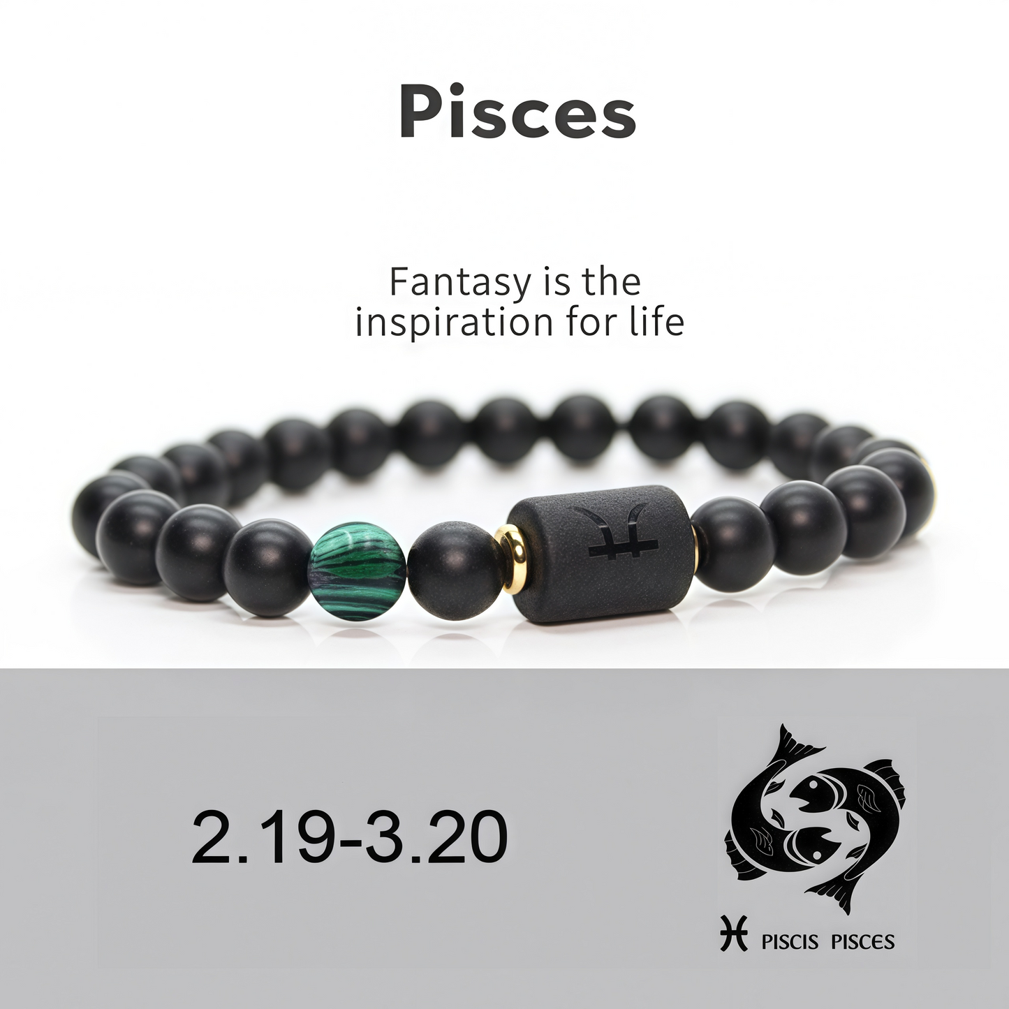 Spiritual Protection 12 Zodiac Signs Black Onyx Guardian Stone Adjustable Stretch Bracelet