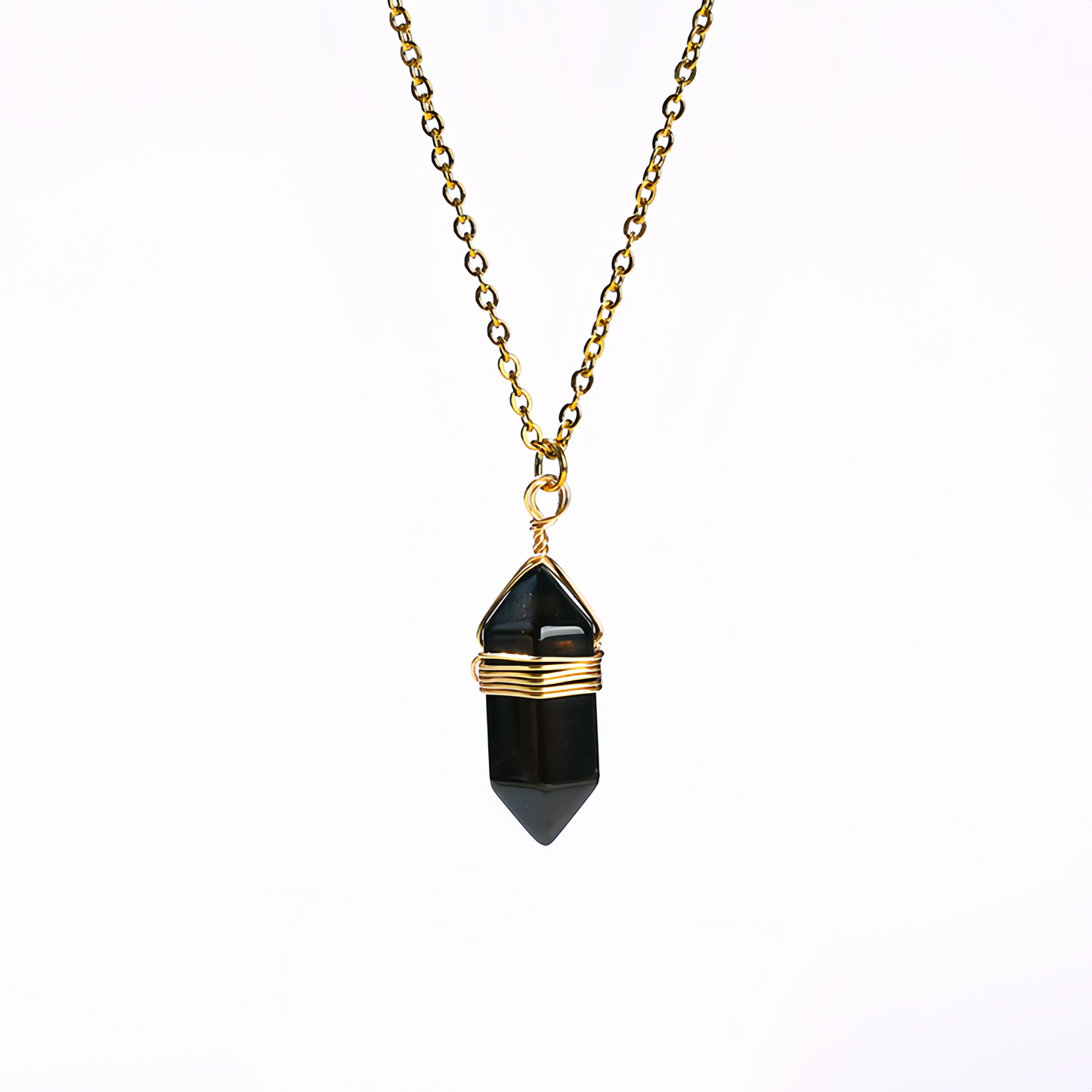 Natural Healing Energy | Moonstone Double Pointed Hexagon Pendant Necklace
