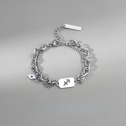 Titanium Steel 12 Zodiac Signs Peaceful Guardian Elegant Bracelet