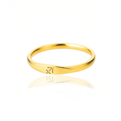 14K Gold Plated Stainless Steel Zodiac Ring - Perfect Golden Astrology Jewelry Gift for Star Lovers