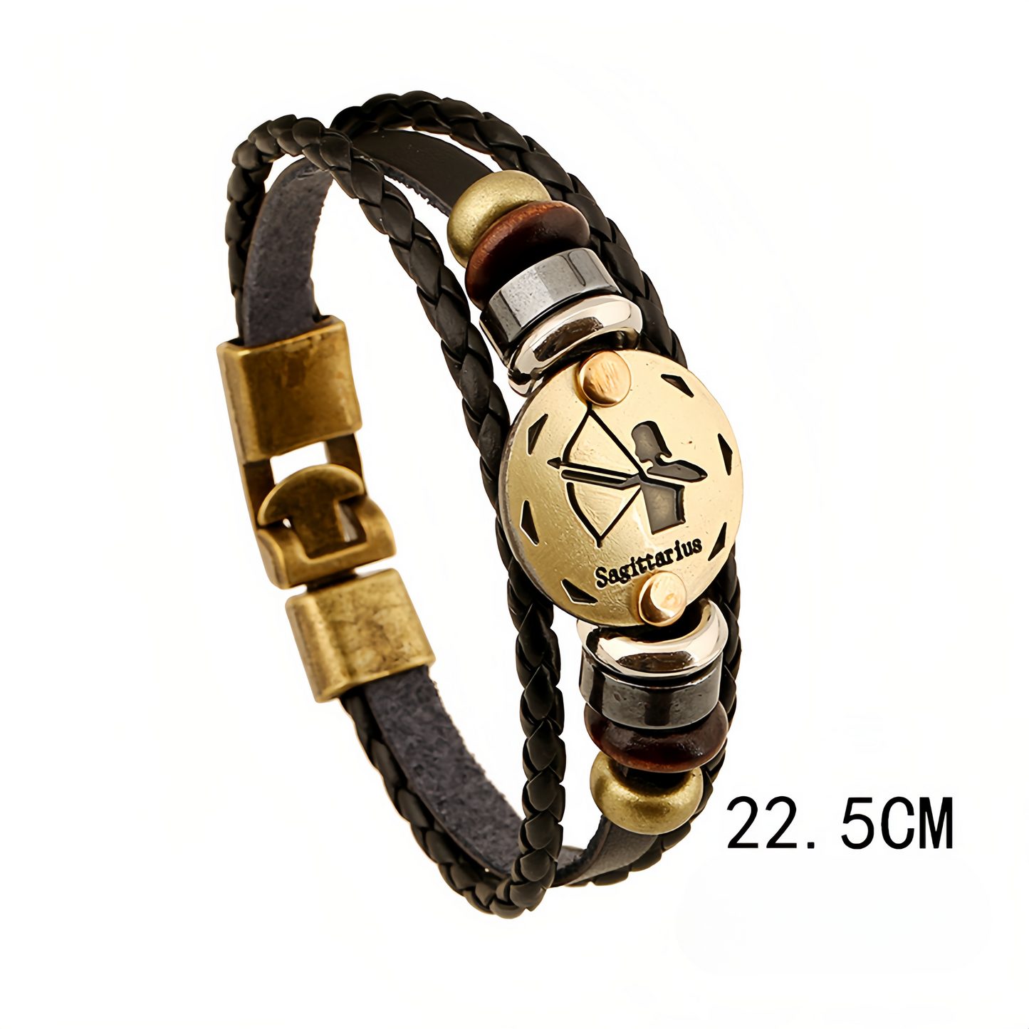 12 Zodiac Signs Handmade Leather Couple Bracelet with Hematite Totem Stone - Mystical Love Jewelry for 2025
