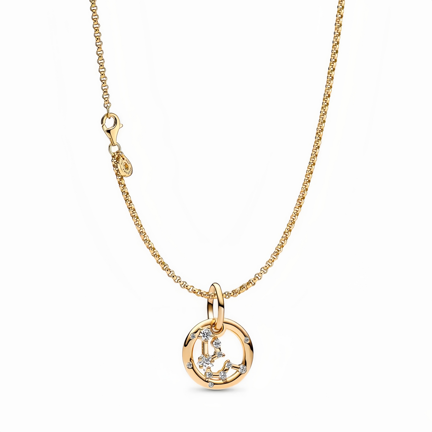 14K Gold-Plated Birthstone Constellations Zirconia Guardian Lucky Pendant Necklace