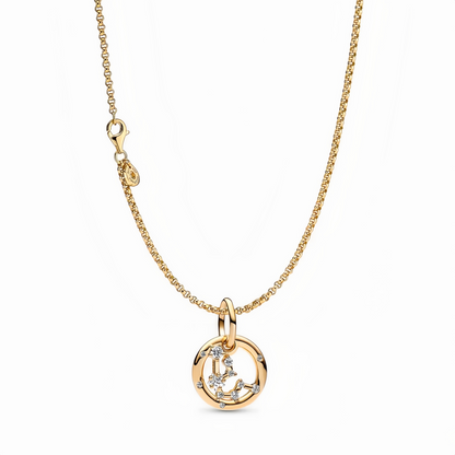 14K Gold-Plated Birthstone Constellations Zirconia Guardian Lucky Pendant Necklace