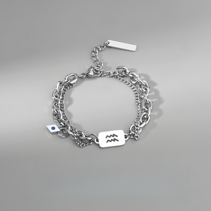 Titanium Steel 12 Zodiac Signs Peaceful Guardian Elegant Bracelet