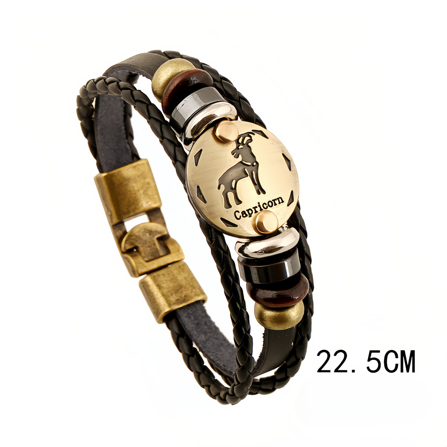 12 Zodiac Signs Handmade Leather Couple Bracelet with Hematite Totem Stone - Mystical Love Jewelry for 2025