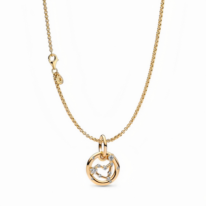 14K Gold-Plated Birthstone Constellations Zirconia Guardian Lucky Pendant Necklace