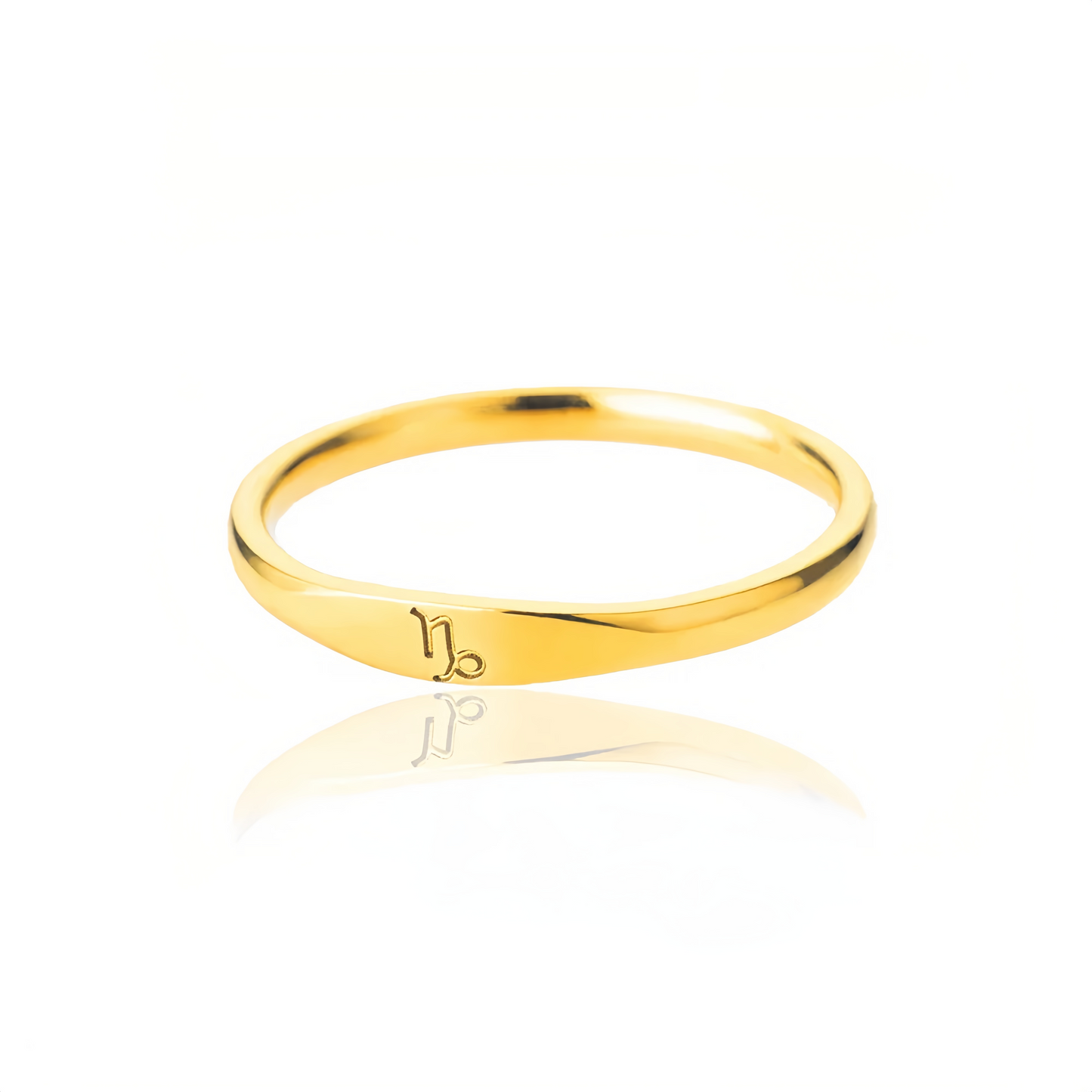 14K Gold Plated Stainless Steel Zodiac Ring - Perfect Golden Astrology Jewelry Gift for Star Lovers