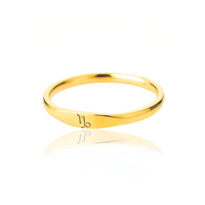 14K Gold Plated Stainless Steel Zodiac Ring - Perfect Golden Astrology Jewelry Gift for Star Lovers