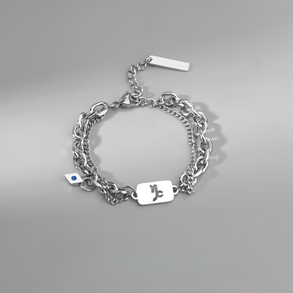 Titanium Steel 12 Zodiac Signs Peaceful Guardian Elegant Bracelet