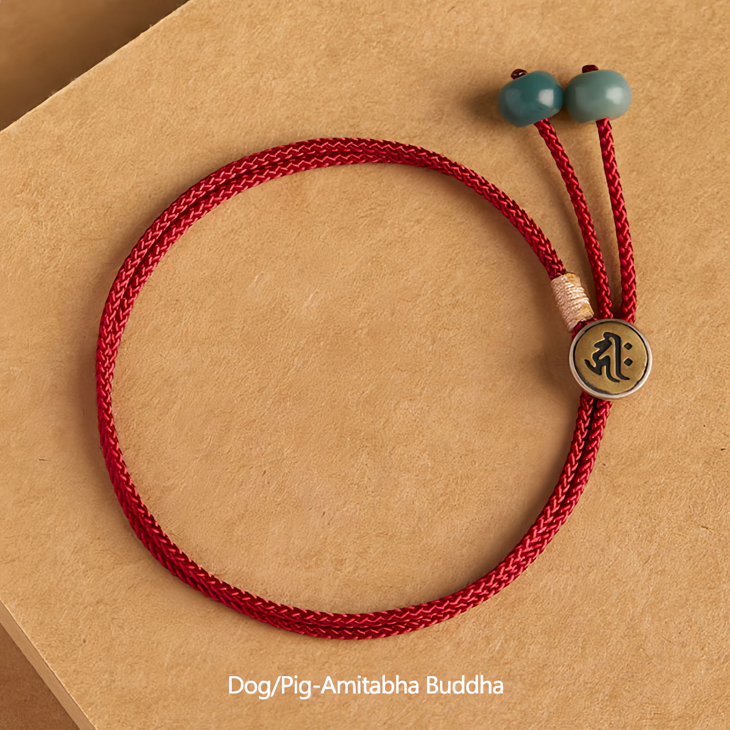 925 Sterling Silver Handmade Chinese Zodiac Natal  Buddha Cyan Bodhi Seed Protection Braided Red String Bracelet