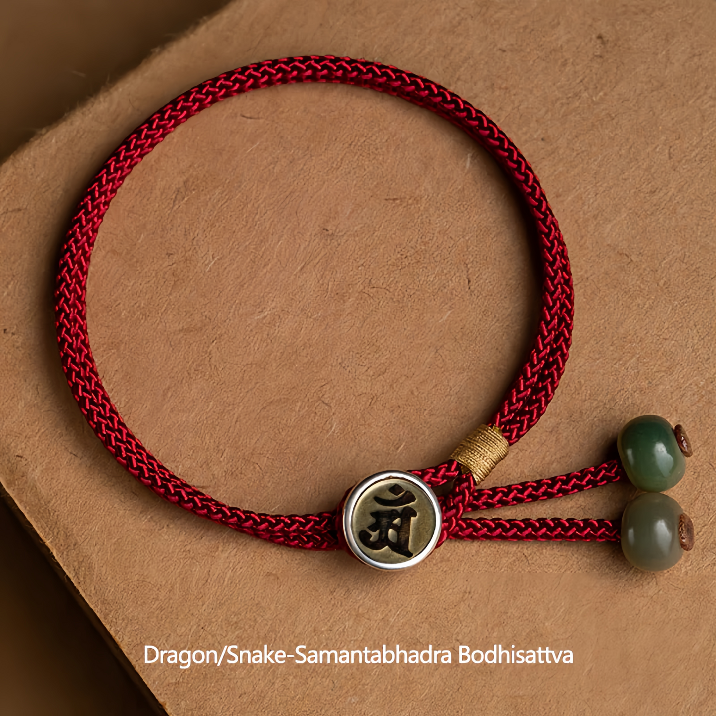 925 Sterling Silver Handmade Chinese Zodiac Natal  Buddha Cyan Bodhi Seed Protection Braided Red String Bracelet