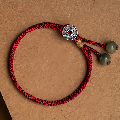 925 Sterling Silver Handmade Chinese Zodiac Natal  Buddha Cyan Bodhi Seed Protection Braided Red String Bracelet