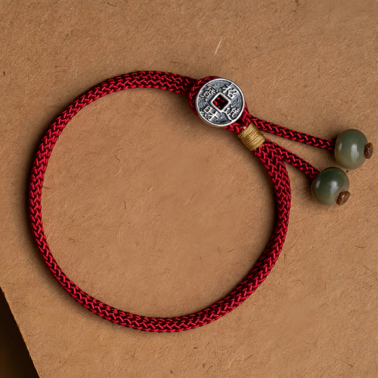 925 Sterling Silver Handmade Chinese Zodiac Natal  Buddha Cyan Bodhi Seed Protection Braided Red String Bracelet