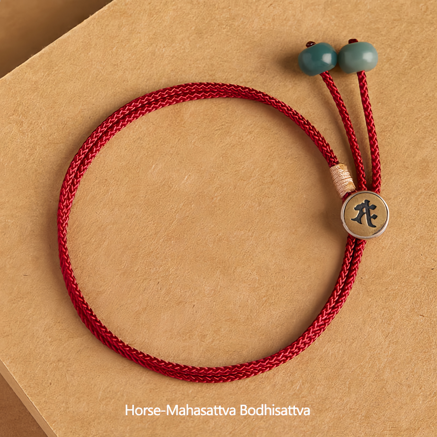 925 Sterling Silver Handmade Chinese Zodiac Natal  Buddha Cyan Bodhi Seed Protection Braided Red String Bracelet