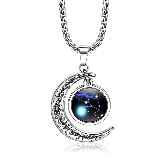 2025 Hot 12 Zodiac Lunar Guardian Moonstone Pendant Necklace