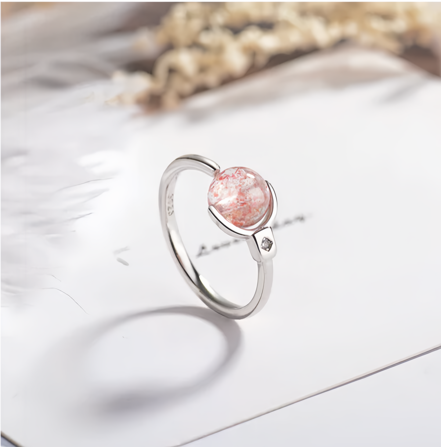 Pink Crystal Soothing Rotation Ring
