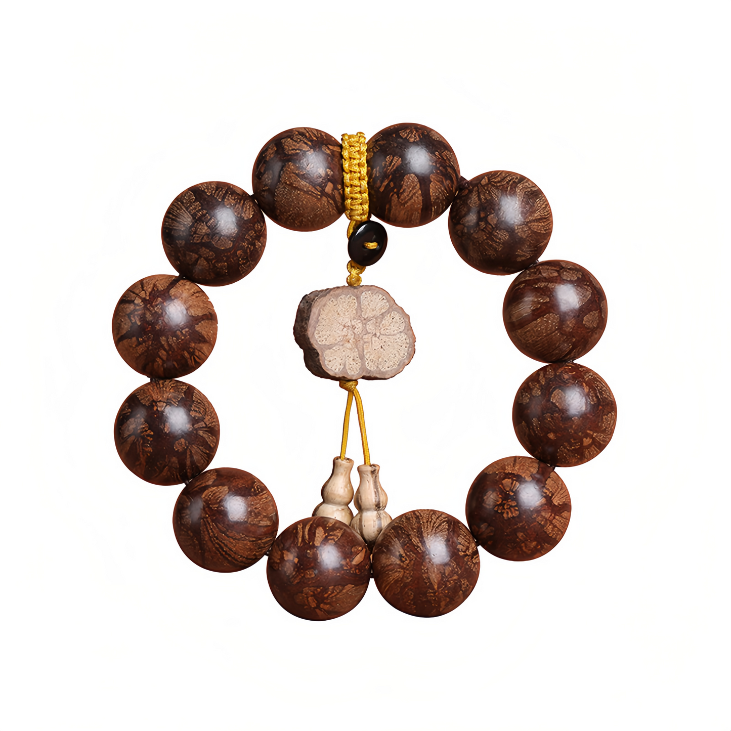 Handmade Plum Blossom Buddhist Beads with Dragon Beard Totem Pendant | Natural Healing Jewelry Trending in 2025
