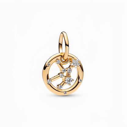 14K Gold-Plated Birthstone Constellations Zirconia Guardian Lucky Pendant Necklace