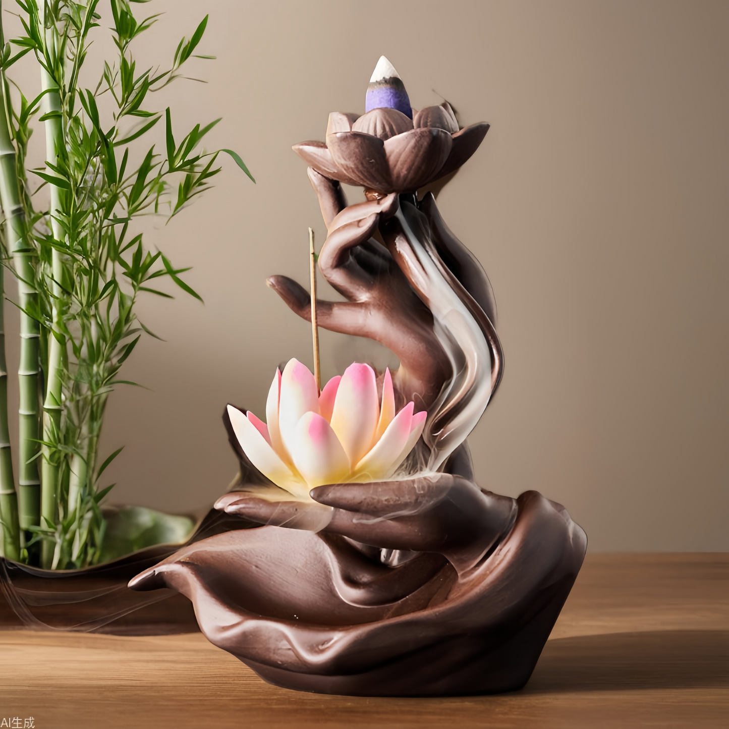 Handcrafted Lotus Buddha Citrus Aromatherapy Incense Burner - Eco-Friendly Zen Meditation Diffuser