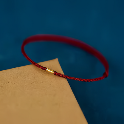 S925 Sterling Silver Lucky Gold Beads Braided Anklet Bracelet for Women - Adjustable Handmade Charm Jewelry