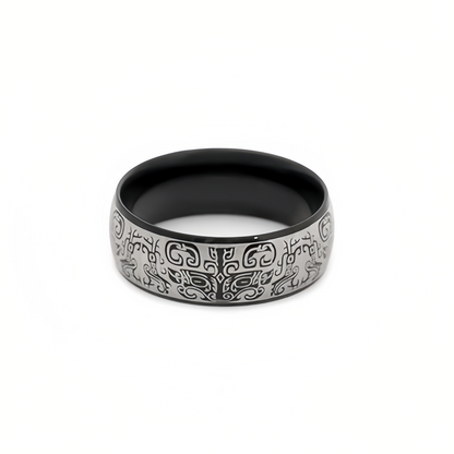 Lucky Mythological Creature Taotie Wealth Titanium Steel Ring