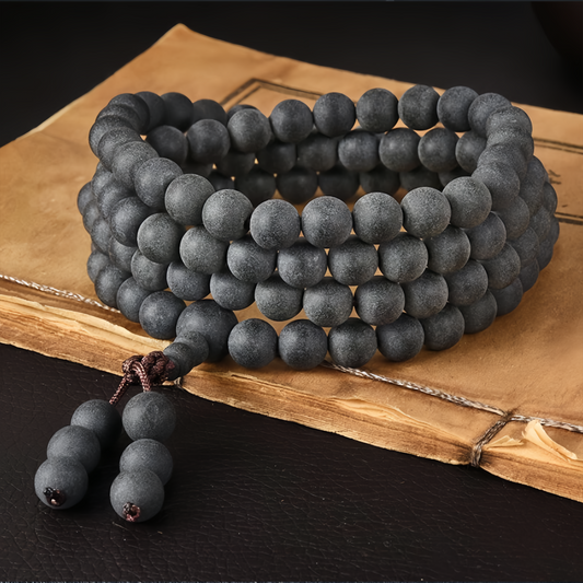 Sacred Buddhist Healing Power: 108 Beads Bodhi Seed Mala Bracelet with Natural Amber for Enhanced Spirituality and Wellness