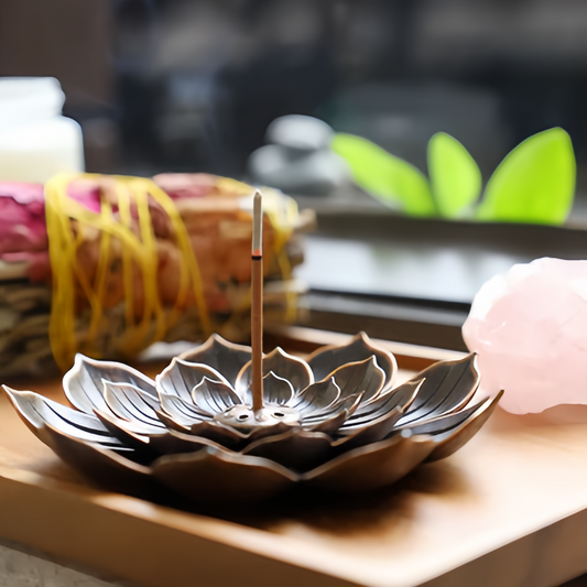 Ntique Bronze 6-Hole Lotus Incense Burner - Handcrafted Zen Home Decor for Meditation, Yoga & Aromatherapy (Eco-Friendly Copper Alloy)