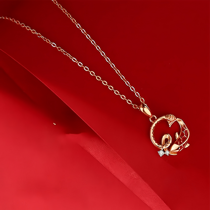 925 Sterling Silver Koi Fish Year Of The Snake Blessing Necklace Pendant – Symbol of Good Luck and Prosperity