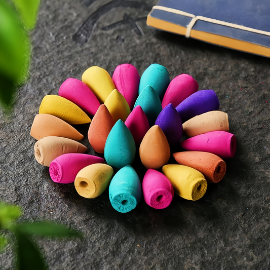 Style Backflow Incense Cones - 30/60 Pack Mixed Aromas (Sandalwood/Amber/Lavender) for Meditation & Zen Home Decor Gifts