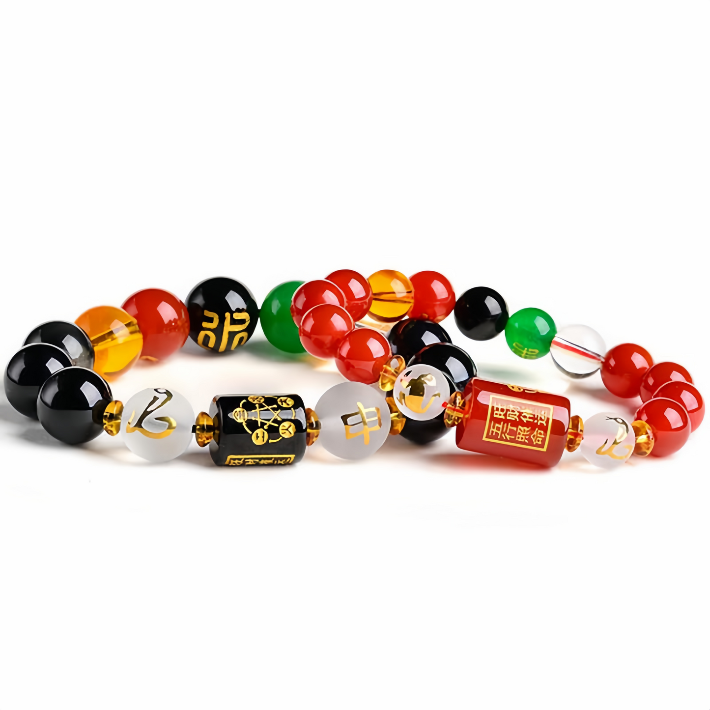 Chinese Zodiac Feng Shui Obsidian Five-Element Wealth Porsperity Bracelet