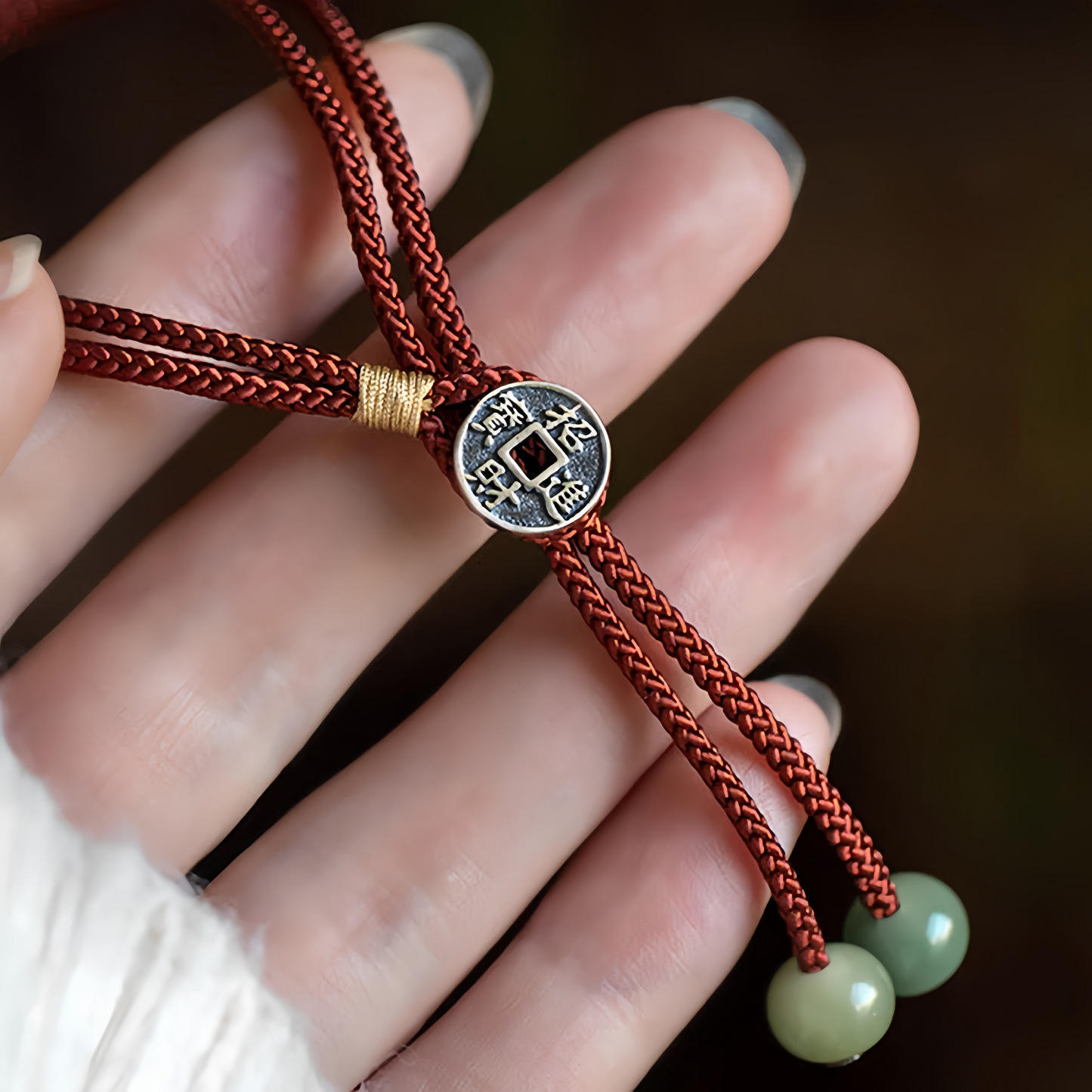 925 Sterling Silver Handmade Chinese Zodiac Natal  Buddha Cyan Bodhi Seed Protection Braided Red String Bracelet