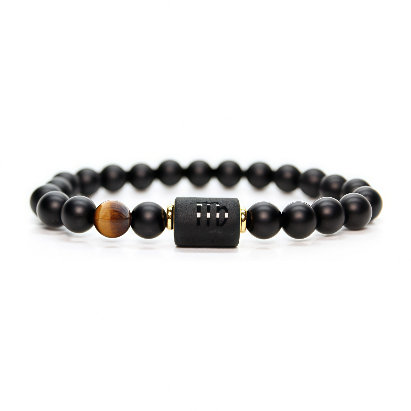 Spiritual Protection 12 Zodiac Signs Black Onyx Guardian Stone Adjustable Stretch Bracelet
